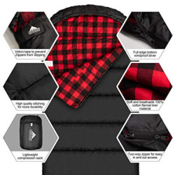 Mcota Schlafsack aus Baumwollflanell für Erwachsene, Futter aus 100% Baumwolle, Schlafsack für Camping, Wandern, Reisen, leic