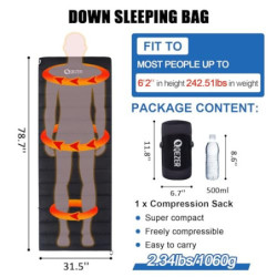 QEZER Daunenschlafsack Ultraleicht Deckenschlafsack kleines Packmaß für Camping und Trekking 3~4 Jahreszeiten Outdoor oder In