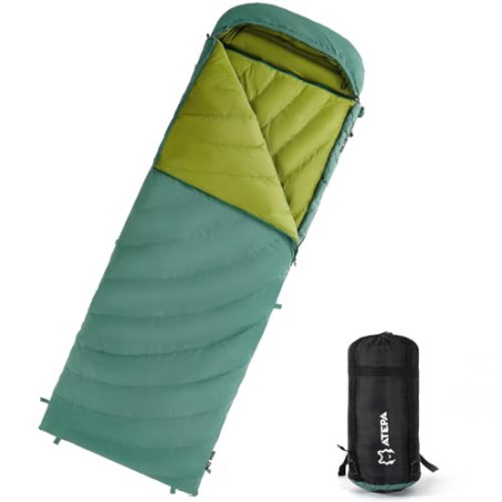 ATEPA Daunenschlafsack,Schlafsack Outdoor, Deckenschlafsack mit 600FP Daunen, wasserabweisend, Schlafsäcke für 4 Jahreszeiten