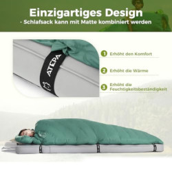 ATEPA Daunenschlafsack,Schlafsack Outdoor, Deckenschlafsack mit 600FP Daunen, wasserabweisend, Schlafsäcke für 4 Jahreszeiten