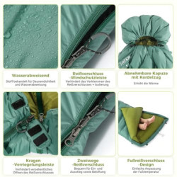 ATEPA Daunenschlafsack,Schlafsack Outdoor, Deckenschlafsack mit 600FP Daunen, wasserabweisend, Schlafsäcke für 4 Jahreszeiten