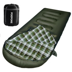 POEPORE Schlafsack Outdoor für Erwachsene 3-4 Jahreszeiten Flanell Schlafsäcke Deckenschlafsack Warmer mit Reißverschluss für