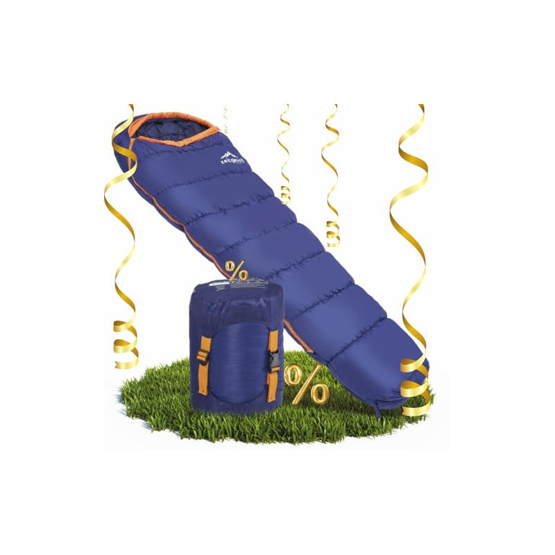 zeitgeist OUTDOOR Schlafsack 3 Jahreszeiten Erwachsene 210x81cm [Stretch] Wasserabweisender Mumienschlafsack Leicht 10°C Komf