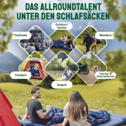 zeitgeist OUTDOOR Schlafsack 3 Jahreszeiten Erwachsene 210x81cm [Stretch] Wasserabweisender Mumienschlafsack Leicht 10°C Komf