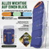 zeitgeist OUTDOOR Schlafsack 3 Jahreszeiten Erwachsene 210x81cm [Stretch] Wasserabweisender Mumienschlafsack Leicht 10°C Komf
