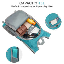 G4Free Kleiner Rucksack, 10/15 l, faltbar, leicht, verstaubar, Tagesrucksack, Reisen, Outdoor, Wandern, Schultertasche, blau 