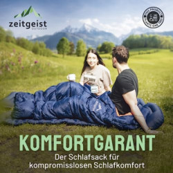 zeitgeist OUTDOOR Schlafsack 3 Jahreszeiten Erwachsene 210x81cm [Stretch] Wasserabweisender Mumienschlafsack Leicht 10°C Komf