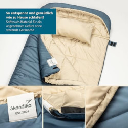 Skandika Schlafsack Oppdal| Deckenschlafsack für Erwachsene, 3 Jahreszeiten, Kompakt, leicht, rechteckig | bis 7 °C, 230 × 90