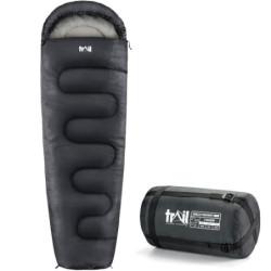 Trail 1-Personen Schlafsack für Erwachsene – Schlafsack 3 Jahreszeiten, Outdoor Frühling Herbst Winter – 300 GSM – für Campin