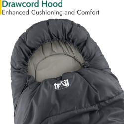 Trail 1-Personen Schlafsack für Erwachsene – Schlafsack 3 Jahreszeiten, Outdoor Frühling Herbst Winter – 300 GSM – für Campin