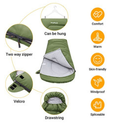 KingCamp - Winterschlafsack Outdoor Warm Tragbar Leicht 3-4 Jahreszeiten Schlafsack für Kinder und Erwachsene Camping Wandern