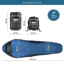 KeenFlex Schlafsack 3-4 Jahreszeiten  Blue +7.0 °C 
