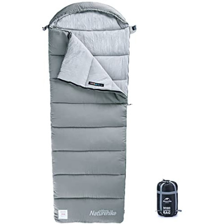 Naturehike Baumwollschlafsack mit Kapuze, 3-Jahreszeiten-Schlafsack, Leicht, Tragbar und Spleißbar, Gefüllt mit 180 g/m2 HHoc
