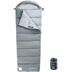 Naturehike Baumwollschlafsack mit Kapuze, 3-Jahreszeiten-Schlafsack, Leicht, Tragbar und Spleißbar, Gefüllt mit 180 g/m2 HHoc