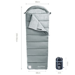 Naturehike Baumwollschlafsack mit Kapuze, 3-Jahreszeiten-Schlafsack, Leicht, Tragbar und Spleißbar, Gefüllt mit 180 g/m2 HHoc