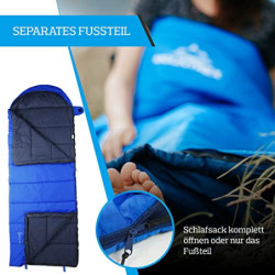 MOUNTREX® Schlafsack für Camping & Outdoor -5°C / 10°C - Deckenschlafsack  205 x 75cm  - 3 Jahreszeiten - Leicht & Warm  1.6 