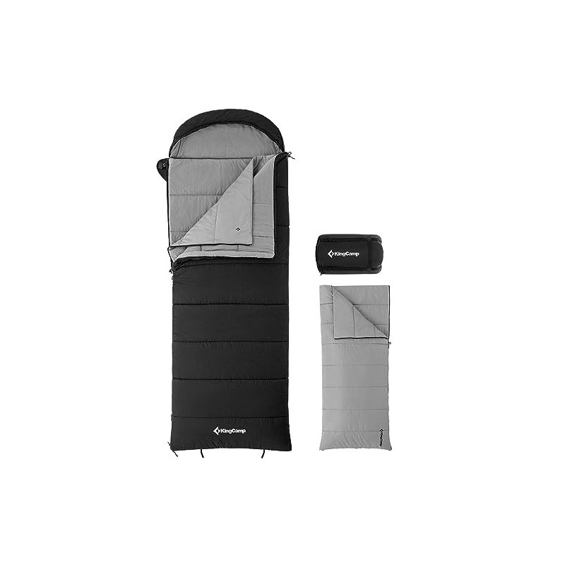 Kingcamp Flanellschlafsack Outdoor Winter, [Schlafsack mit abnehmbare Decke], 3-in-1 Schlafsäcke, XXL Schlafsack Baumwolle Wa