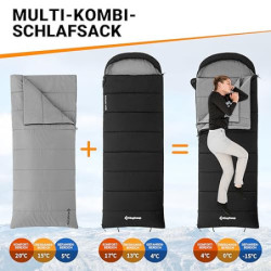 Kingcamp Flanellschlafsack Outdoor Winter, [Schlafsack mit abnehmbare Decke], 3-in-1 Schlafsäcke, XXL Schlafsack Baumwolle Wa
