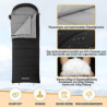 Kingcamp Flanellschlafsack Outdoor Winter, [Schlafsack mit abnehmbare Decke], 3-in-1 Schlafsäcke, XXL Schlafsack Baumwolle Wa