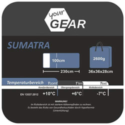 your GEAR XXL Schlafsack Sumatra -7°C Warmer Deckenschlafsack 230x100 cm 3-4 Jahreszeiten Futter aus 100% Baumwolle Blau Grau