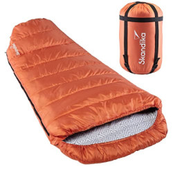 Skandika Schlafsack Vegas | XXL Mumienschlafsack mit Polycotton Innenfutter, für Erwachsene, koppelbar, 3 Jahreszeiten, bis -