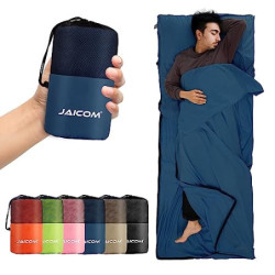 JAICOM Hüttenschlafsack, Ultraleichter Seideschlafsack für Reise, 2in1 Hüttenschlafsack, Bequemer und Weicher Schlafsack klei