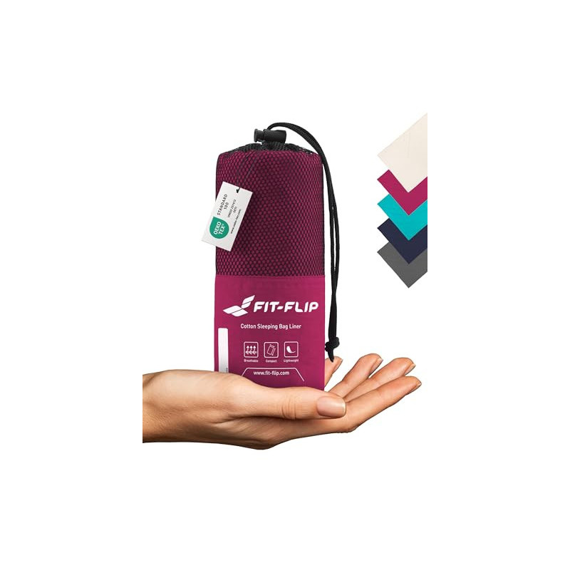 Fit-Flip Hüttenschlafsack Baumwolle - ultraleichter Innenschlafsack 325g - dünner Reiseschlafsack - kompakt, klein & seidig w Fit-Flip Hüttenschlafsack Baumwolle - ultraleichter Innenschlafsack 325g - dünner Reiseschlafsack - kompakt, klein & seidig w