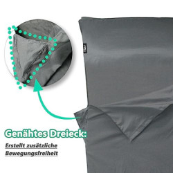 Frelaxy Hüttenschlafsack, XL Ultraleicht Reiseschlafsack mit Kissen-Fach, Dünner Komfort Sommerschlafsack mit durchgängigem R