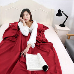 Queta Hüttenschlafsack Schlafsack Reiseschlafsack mit Tragetasche Ideal für Innen Hostels Berghütten Jugendherbergen Camping 