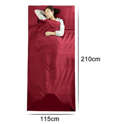 Queta Hüttenschlafsack Schlafsack Reiseschlafsack mit Tragetasche Ideal für Innen Hostels Berghütten Jugendherbergen Camping 