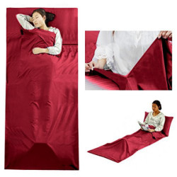 Queta Hüttenschlafsack Schlafsack Reiseschlafsack mit Tragetasche Ideal für Innen Hostels Berghütten Jugendherbergen Camping 