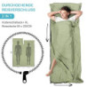 LSTRAGY Hüttenschlafsack, 2in1 Hüttenschlafsack aus Mikrofaser, Hüttenschlafsack mit durchgängigem Reißverschluss& Kissen Fac