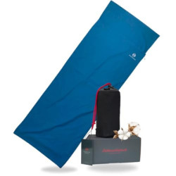 NORDKAMM® Hüttenschlafsack aus Baumwolle Ultraleicht  360 g , waschbares Schlafsack Inlett  210 x 80 cm , Hüttenschlafsack le