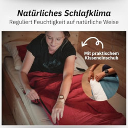 NORDKAMM® Hüttenschlafsack aus Baumwolle Ultraleicht  360 g , waschbares Schlafsack Inlett  210 x 80 cm , Hüttenschlafsack le