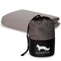 Silkrafox Cotton XL extra großer Hüttenschlafsack Baumwolle mit Reißverschluss und Kissen Fach Leichter Sommer Schlafsack Inl