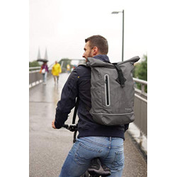 Travelite Rolltop Rucksack wasserfest, Fahrradrucksack, Freizeitrucksack mit Rolltop Verschluss & Reflektoren, BASICS, 48 cm,