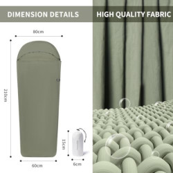 Naturehike Hüttenschlafsack Ultralight Schlafsack Liner nur 128g Reisedecke mit Small Pack Size Innenschlafsack für Backpacki