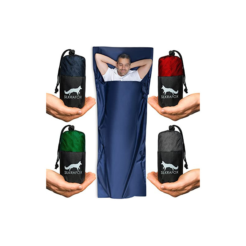 Silkrafox Compact Hüttenschlafsack, Ultraleicht Inlett aus Mikrofaser, Kunst-Seidenschlafsack, Schlafsack Inlay für Reise, So Silkrafox Compact Hüttenschlafsack, Ultraleicht Inlett aus Mikrofaser, Kunst-Seidenschlafsack, Schlafsack Inlay für Reise, So