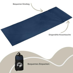 Backpackers Journey Hüttenschlafsack Ultraleicht  nur 225g  aus 100% Baumwolle. Hygieneschlafsack ohne Reissverschluss  Kein