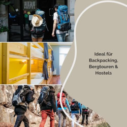 Backpackers Journey Hüttenschlafsack Ultraleicht  nur 225g  aus 100% Baumwolle. Hygieneschlafsack ohne Reissverschluss  Kein