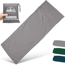 WILLNORN Hüttenschlafsack 100% Baumwolle - Klein und Dünn Travel Sheet, XL 220 x 95 cm - Atmungsaktiv & Kompakt - Reiseschlaf