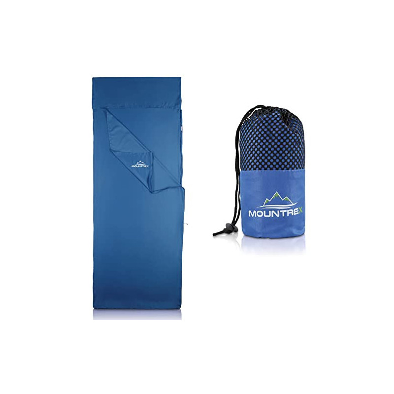 MOUNTREX® Hüttenschlafsack - Schlafsack Inlett mit durchgängigem Reißverschluss  220 x 90cm  - Outdoor & Indoor Sommerschlafs