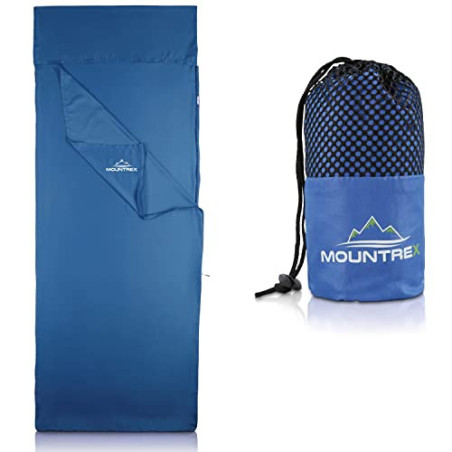 MOUNTREX® Hüttenschlafsack - Schlafsack Inlett mit durchgängigem Reißverschluss  220 x 90cm  - Outdoor & Indoor Sommerschlafs