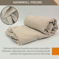 MOUNTREX® Hüttenschlafsack - Schlafsack Inlett mit durchgängigem Reißverschluss  220 x 90cm  - Outdoor & Indoor Sommerschlafs
