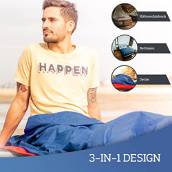 MOUNTREX® Hüttenschlafsack - Schlafsack Inlett mit durchgängigem Reißverschluss  220 x 90cm  - Outdoor & Indoor Sommerschlafs