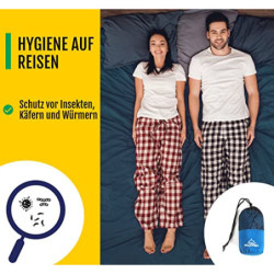 MOUNTREX® Hüttenschlafsack - Schlafsack Inlett mit durchgängigem Reißverschluss  220 x 90cm  - Outdoor & Indoor Sommerschlafs