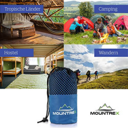 MOUNTREX® Hüttenschlafsack - Schlafsack Inlett mit durchgängigem Reißverschluss  220 x 90cm  - Outdoor & Indoor Sommerschlafs