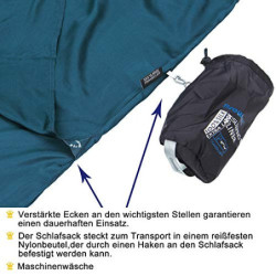 BROWINT Seidenschlafsack, Hüttenschlafsack aus 100% Naturseide, Extrabreite 220x110cm, 220x87cm, 185x87cm, Schlafsack Inlett,
