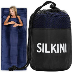 Silkini Compact Seidenschlafsack aus 100% Seide, Hüttenschlafsack Ultraleicht, Schlafsack Inlett, Inlay, Sommerschlafsack, In