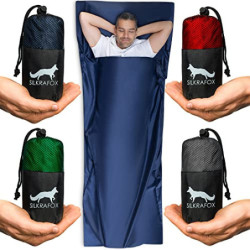 Silkrafox Compact for 2 – ultraleichter Hüttenschlafsack für 2 Personen, Inlay aus Mikrofaser, Kunst-Seidenschlafsack, Sommer